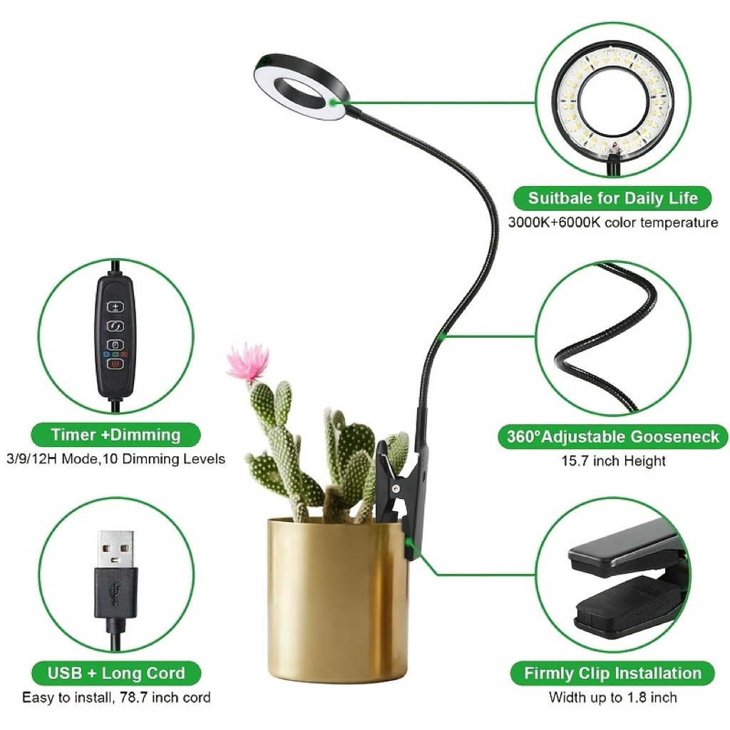 2-in-1 LED 식물등 & 독서등 48 LED 풀  - Plant Growth Regulator 리뷰 및 가격